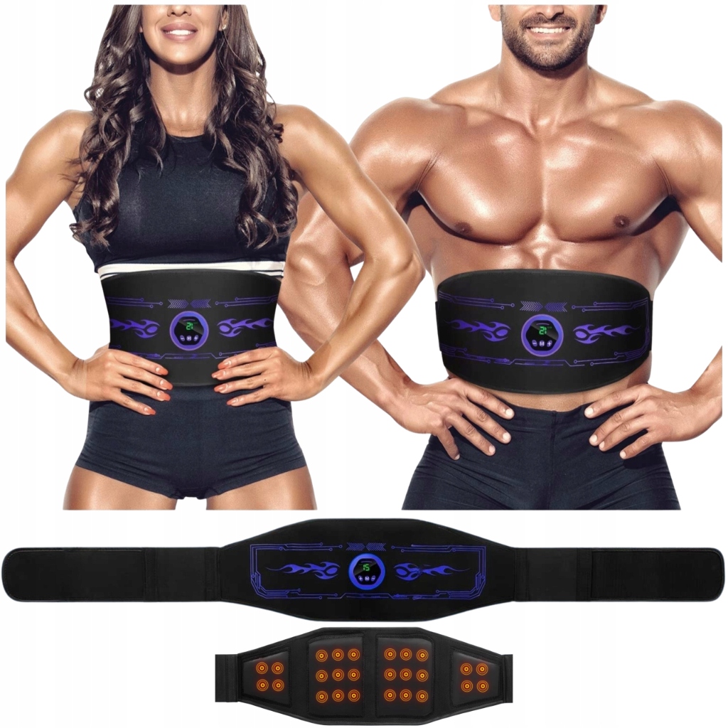 ElektroStimulátor Břišních Svalů Zeštíhlující pás Abs 6 režimů Univerzální
