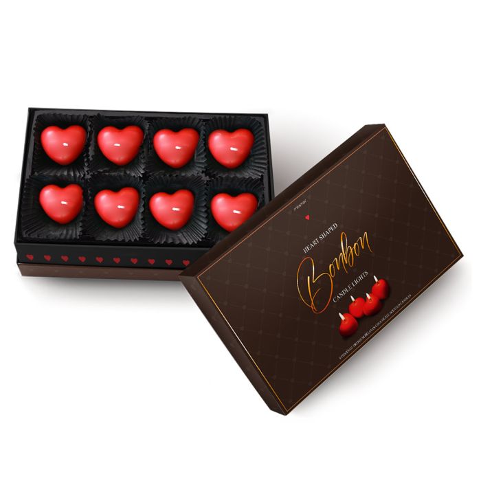 Svíčky se srdíčkovými svíčkami Heart 4x4,5x3 cm Mikamax