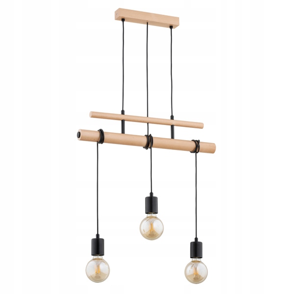 Lustr Gento Pro Dřevěná konstrukce s navinutými kabely do ložnice