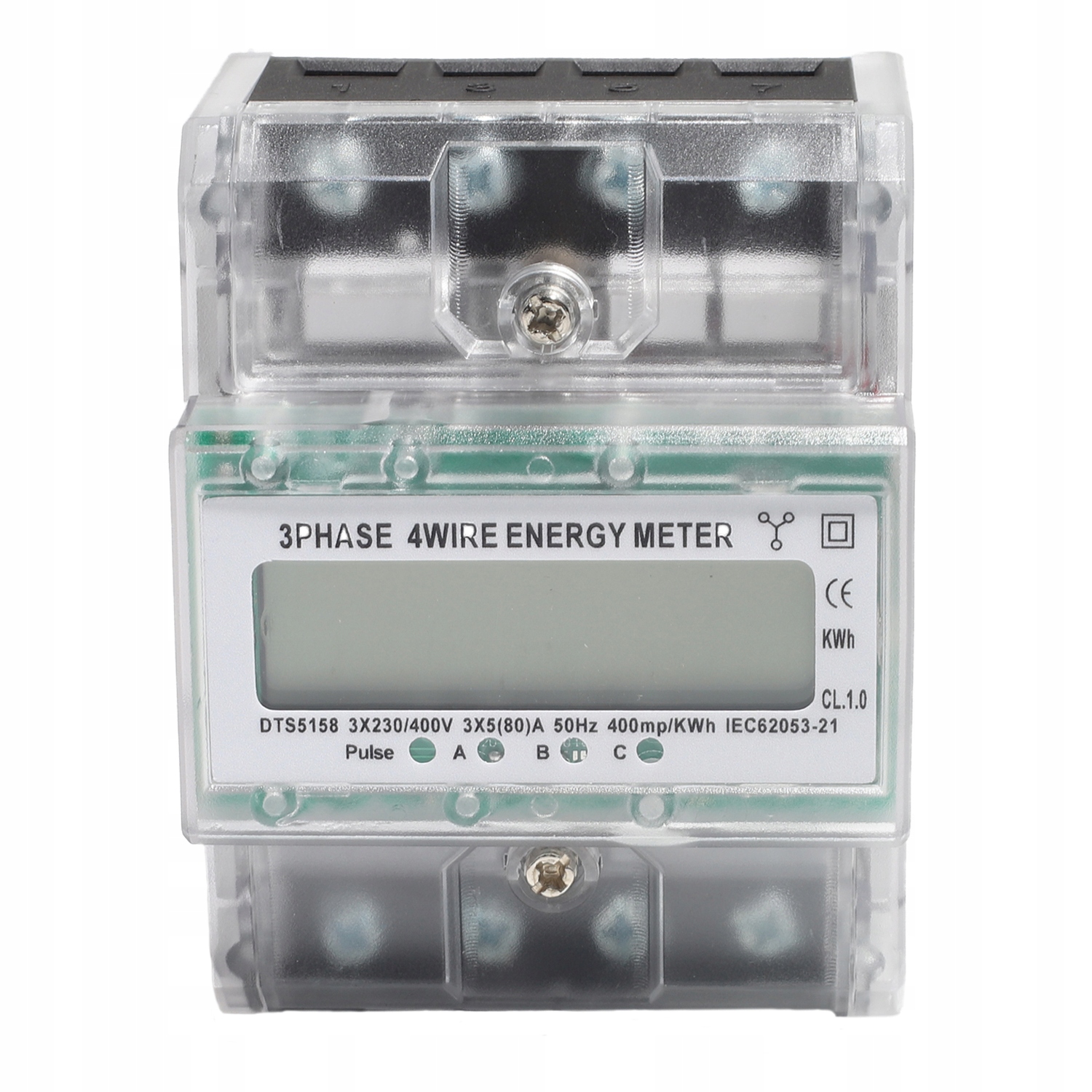 Třífázový Elektroměr 80A 400 V S LCD Displejem Na Din Lištu