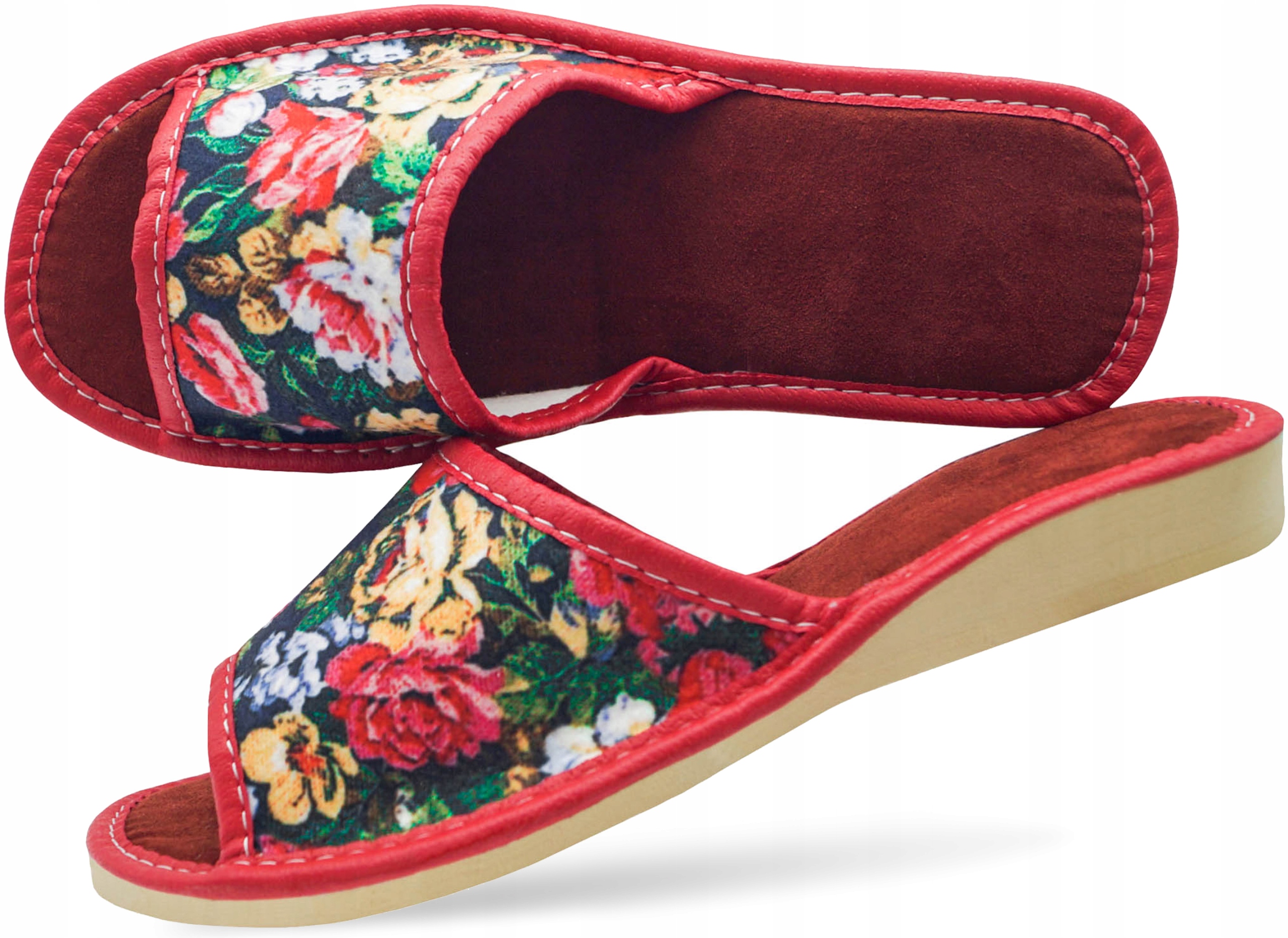 

Kapcie damskie kwiatki wytrzymałe pantofle