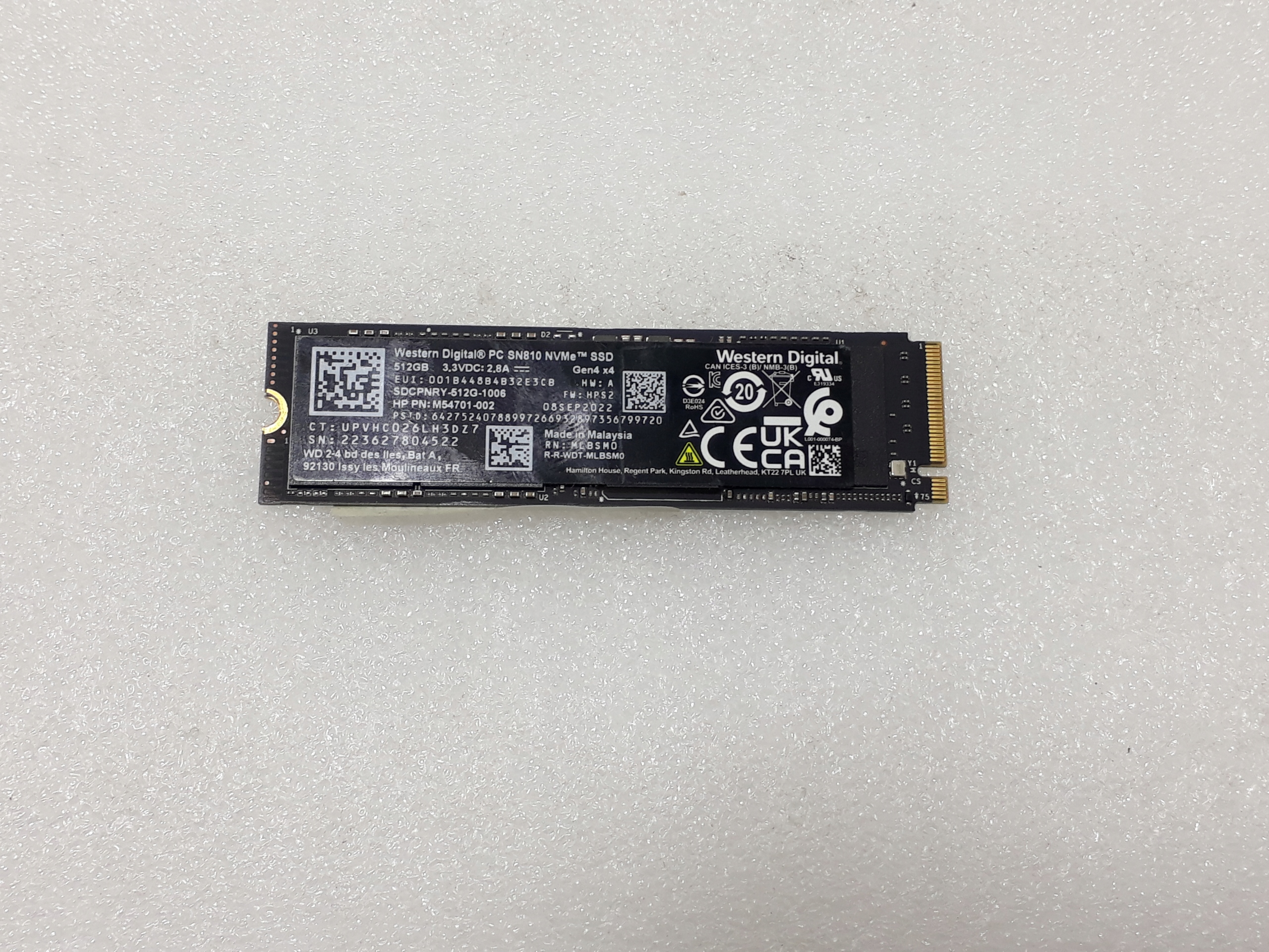 Dysk SSD Western Digital PC SN810 NVMe 512GB M.2 PCIe