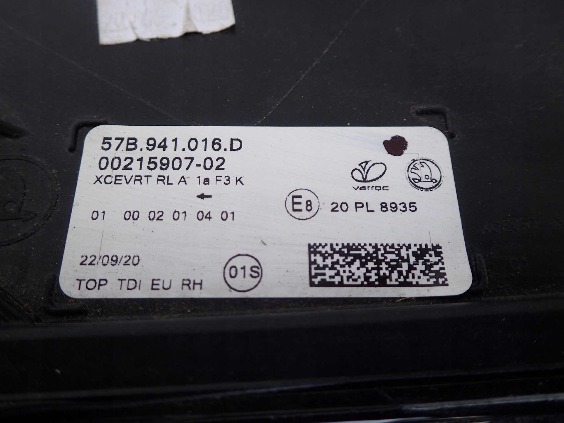 light right right FULL LED SKODA KAROQ 57B941016D