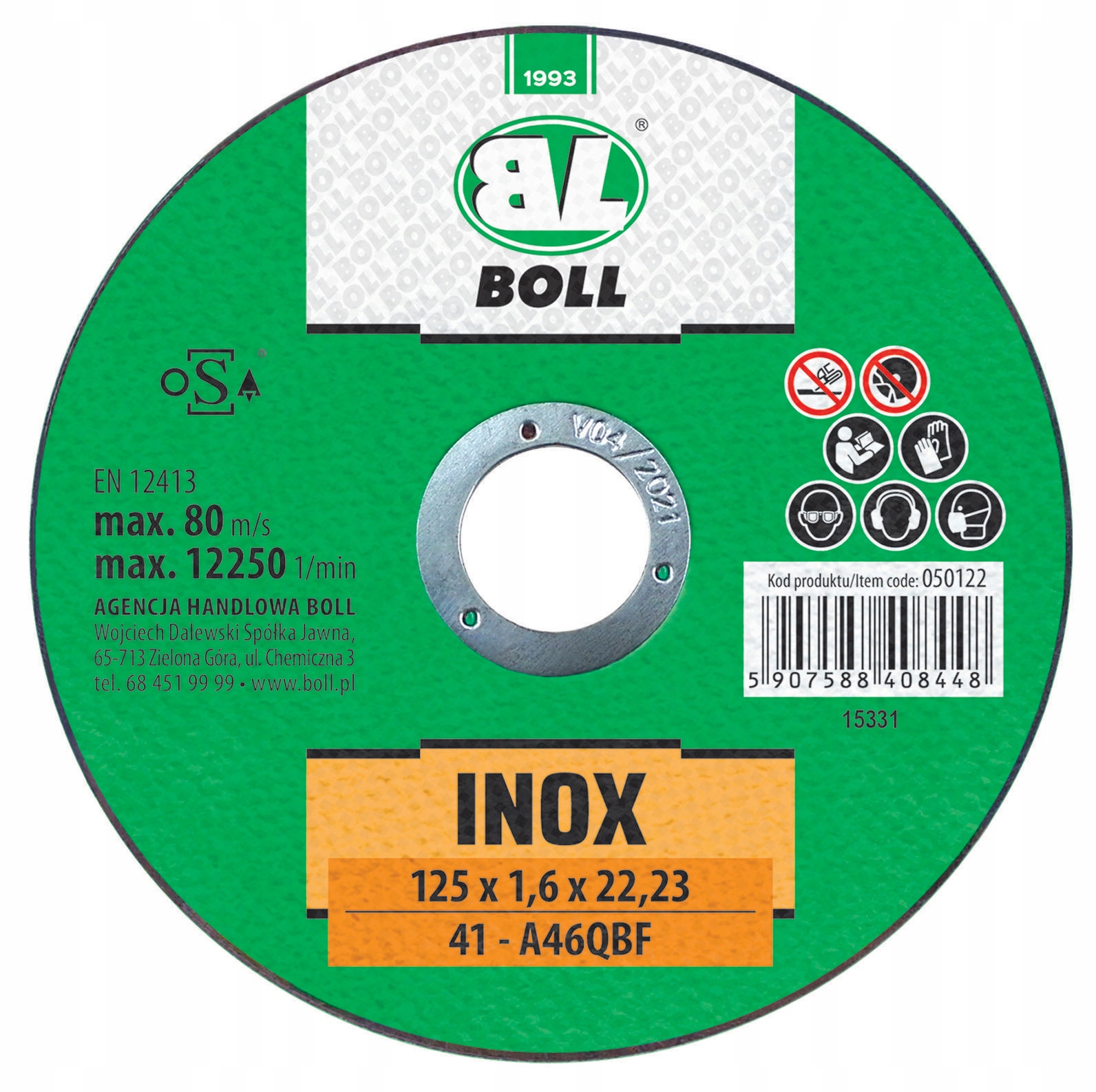 BOLL TARCZA DO CIĘCIA SZLIFOWANIA INOX 41-125x1.6