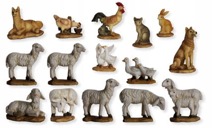 

15 różne zwierzęta- do 3,5cm wys. do figur 5-7cm