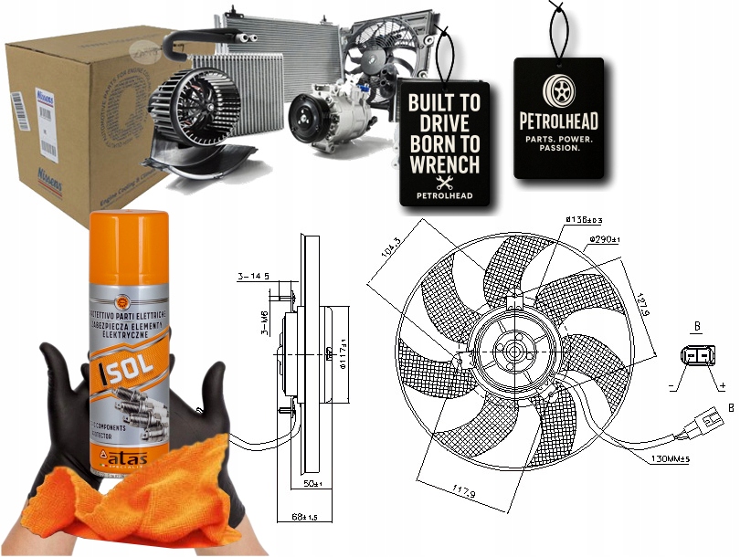 Ventilátor Chladiče L/p Audi A1 A3 Tt Seat Altea Alt #Petrolhead Pro+ Kit4