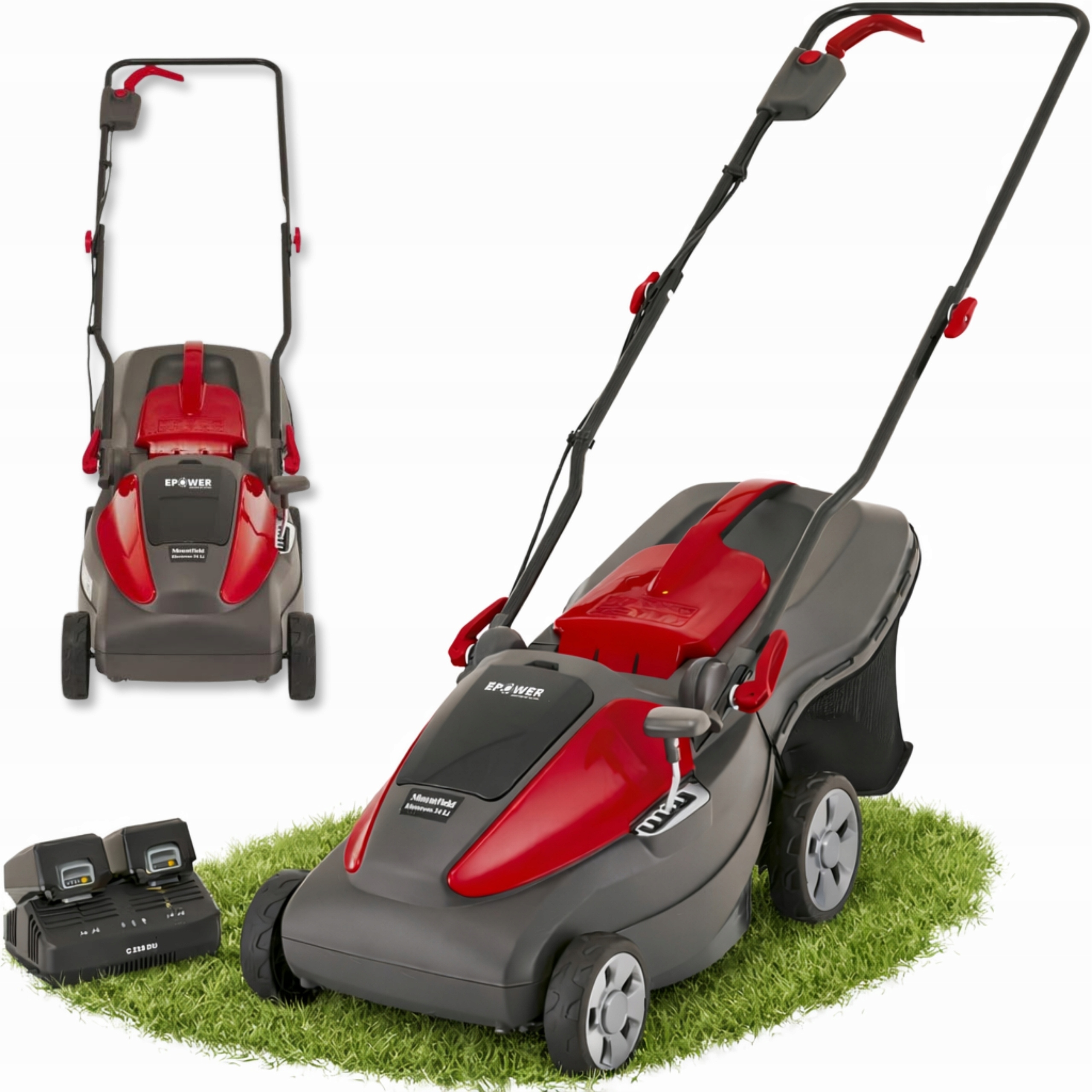 Akumulátorová kosačka 2x 20V 4Ah 34 cm Kôš 35L Mountfield Electress