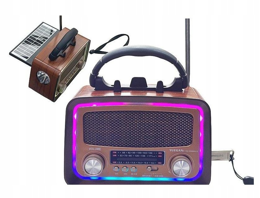 Głośnik Bluetooth Z Radiem, Panel Solarny, Usb