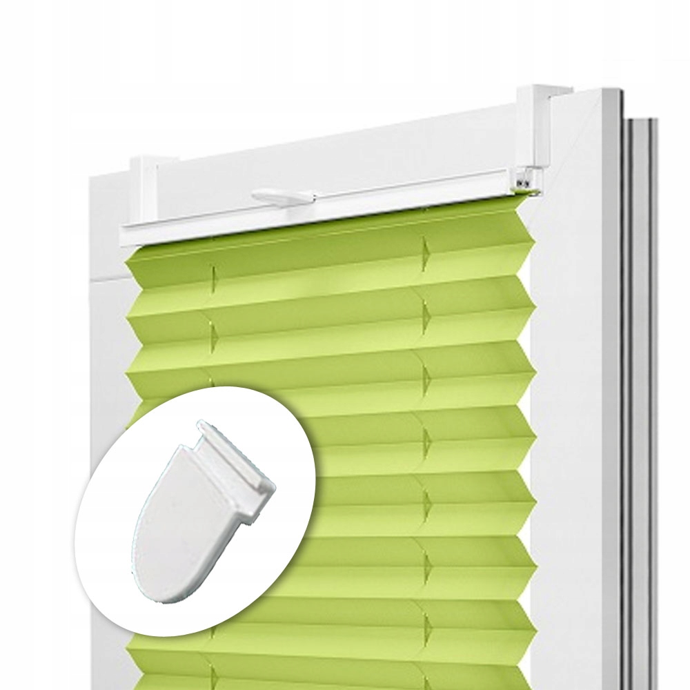 Roleta plisa bez wiercenia okno balkonowe zielona Szerokość produktu 54 cm