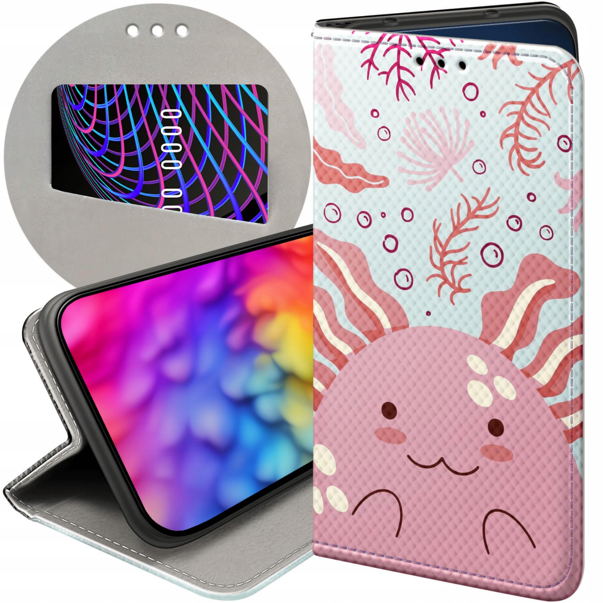 Etui Z Klapką Do Apple Iphone 13 14 Axolotl Aksolotl Z Aksolotlem
