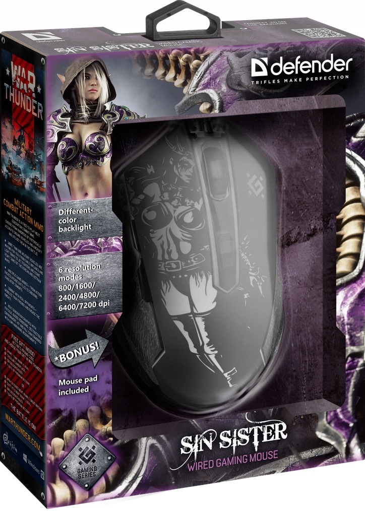 MYSZ DEFENDER GM-933 SIN'SISTER OPTIC 7200dpi 6P — 12