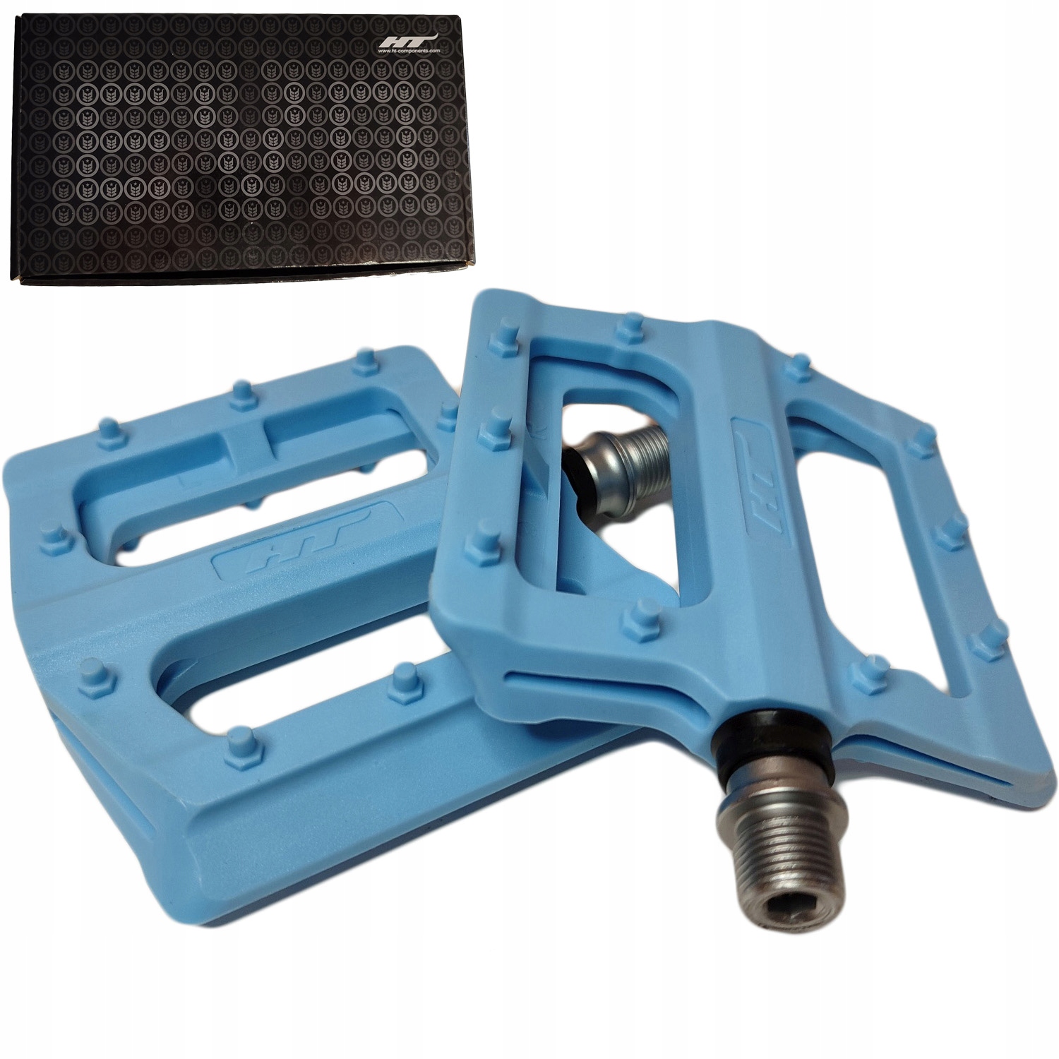 Platformové pedály na kolo Ht PA12 Sky Blue Dirt Pump Track Mtb