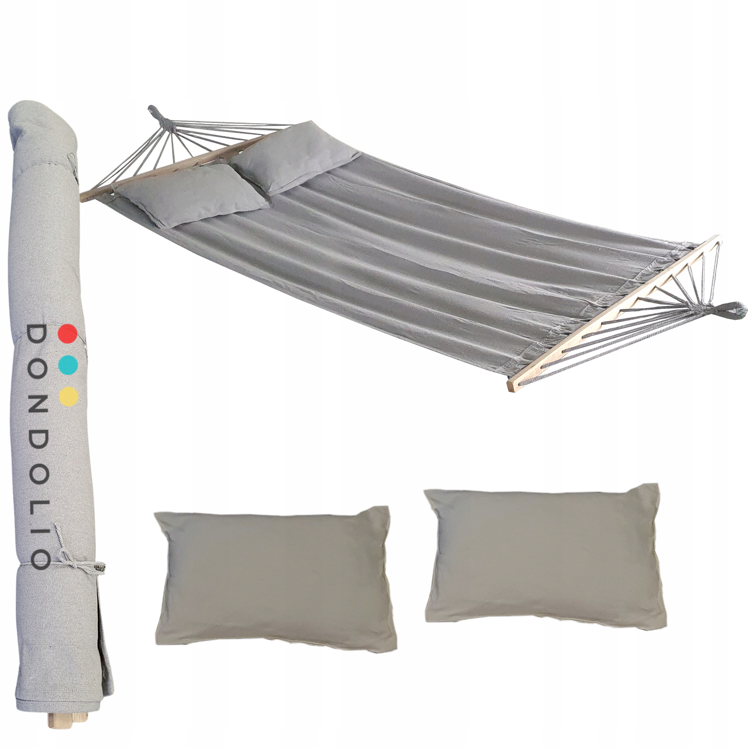 HAMAK OGRODOWY DWUOSOBOWY BRAZYLYJSKI + PODUSZKI DUŻY Hamak z drązkiem Cechy dodatkowe pokrowiec w zestawie