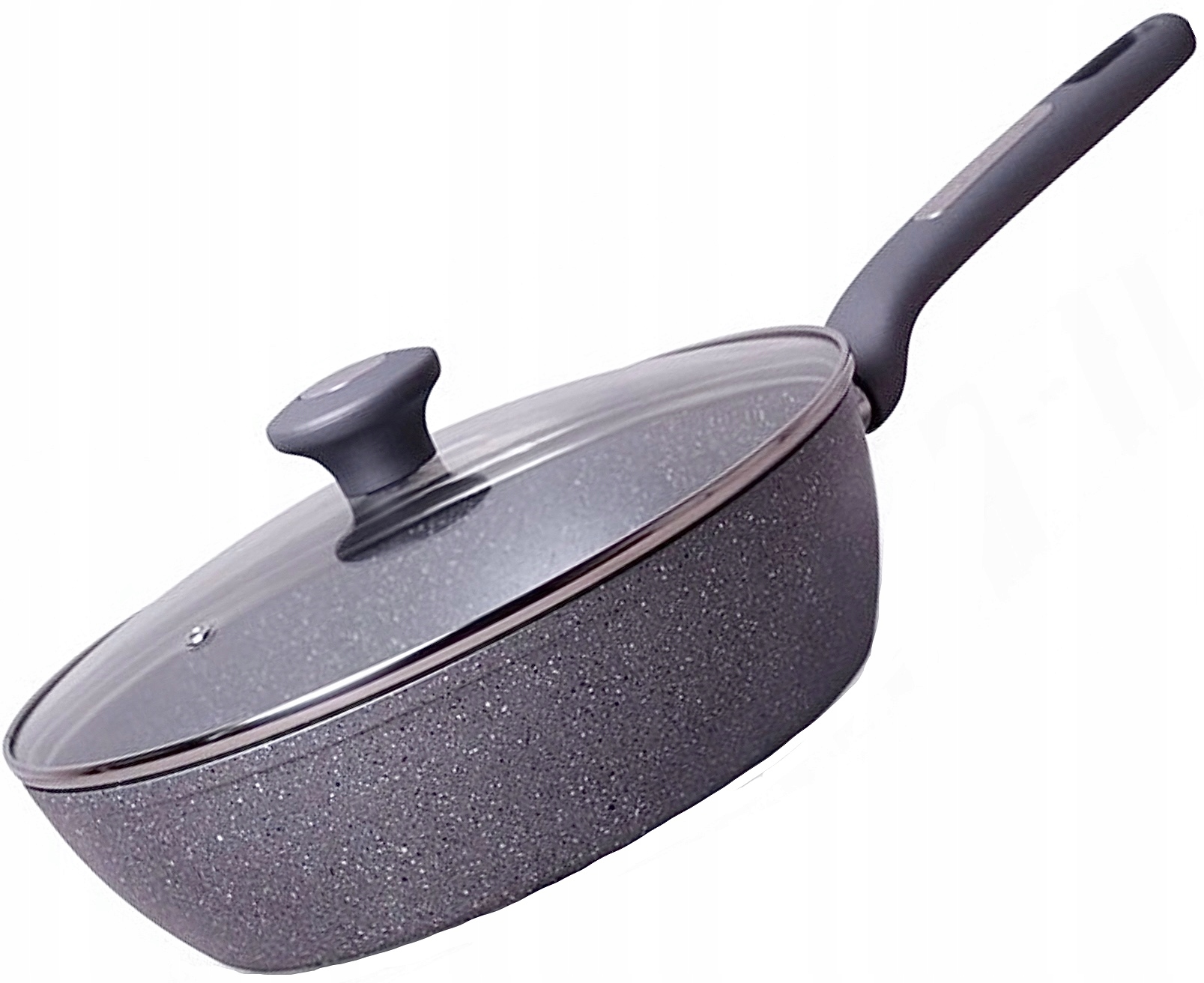 Granitová Pánev Skleněná Poklice Indukce Hluboká 26 cm Oldman Mramor