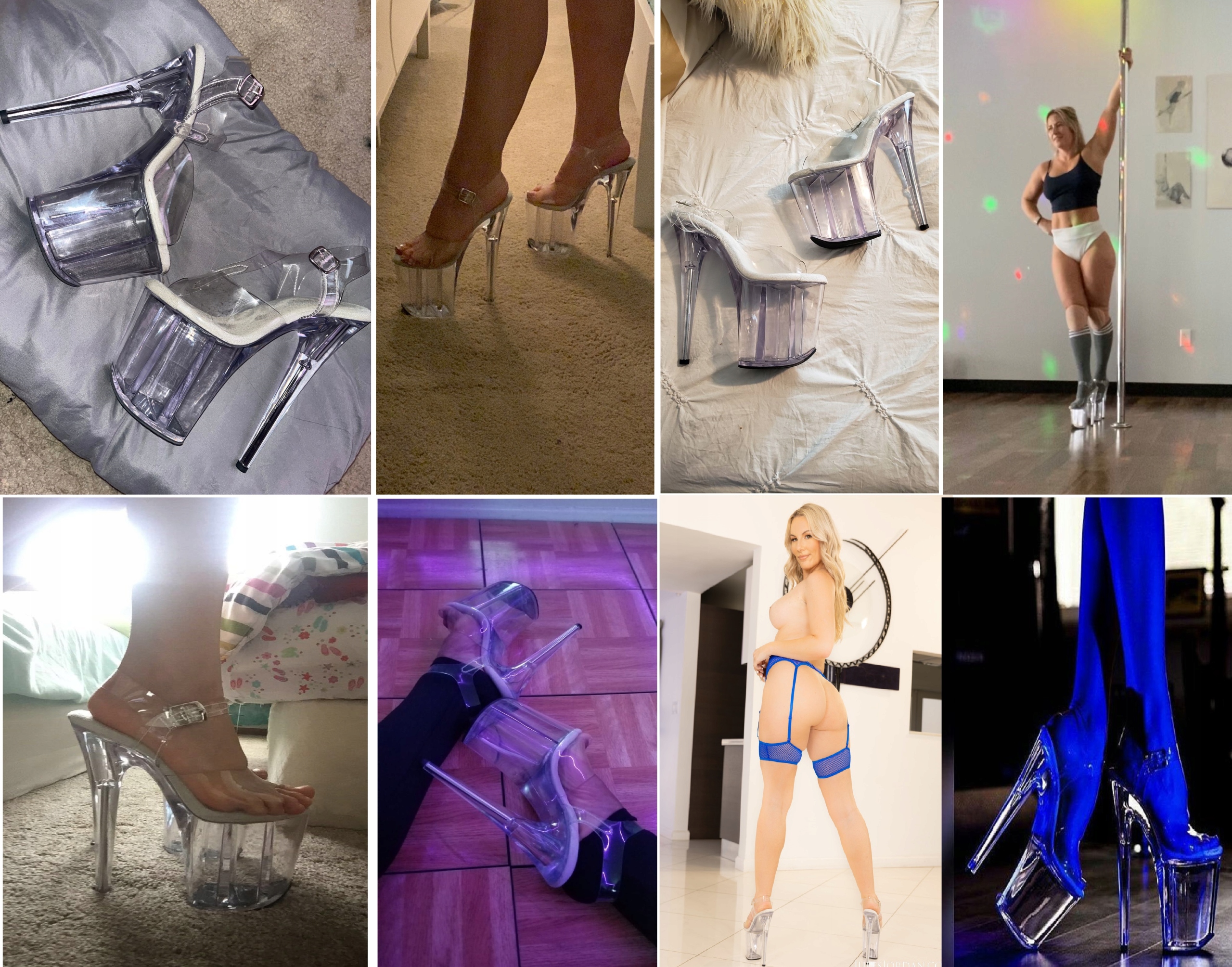 CZÓŁENKA NA PLATFORMIE PRZEZROCZYSTE SZPILKI DAMSKIE 20 CM SexyHeels r.43 Wzór dominujący inny wzór