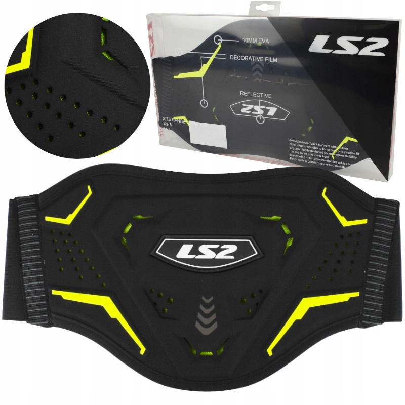Pas Nerkowy Motocyklowy LS2 Czarno Żółty M-L