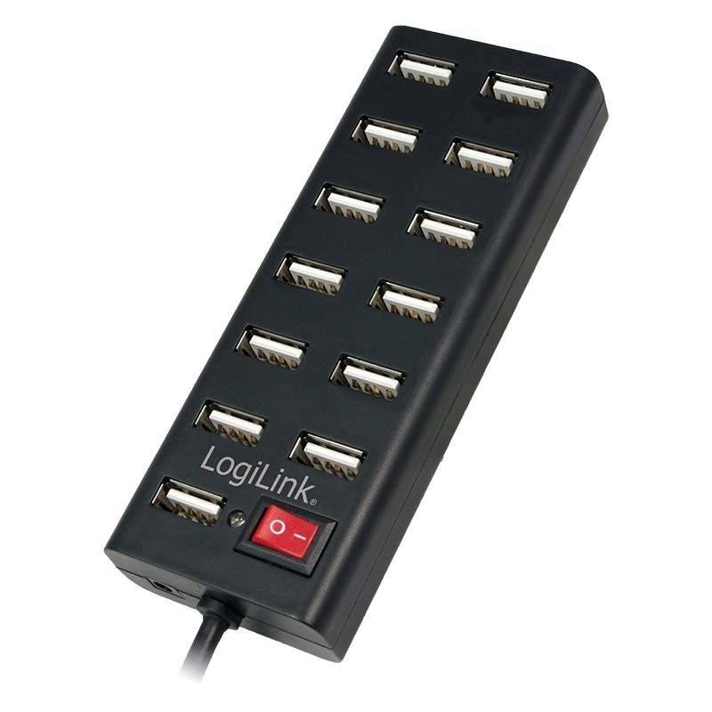 Logilink Usb hub 2.0 13 portů s vypínačem Černý
