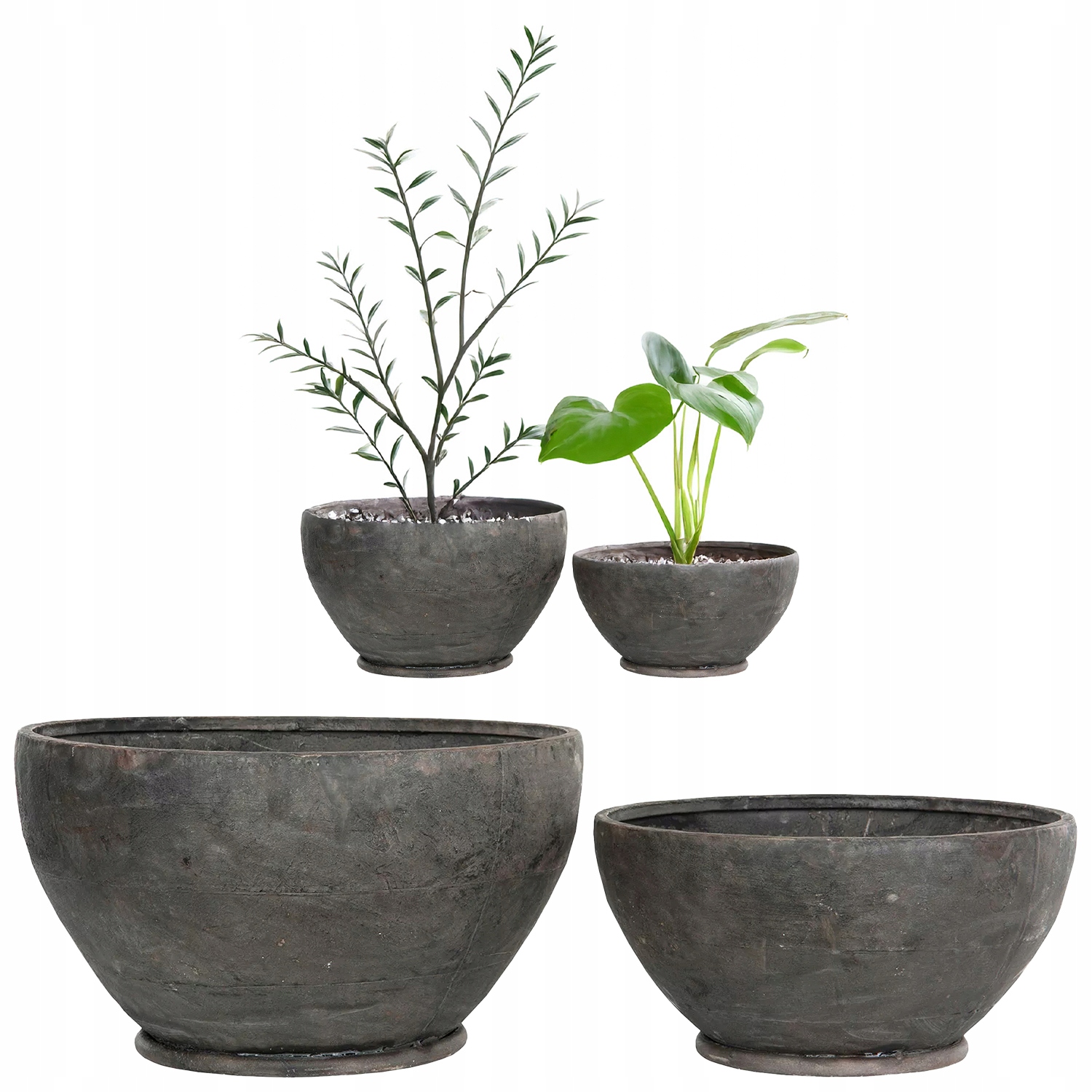 Kvetináč Na Bonsai Veľký Loft 2 ks kovový, čierny balkón do obývacej izby