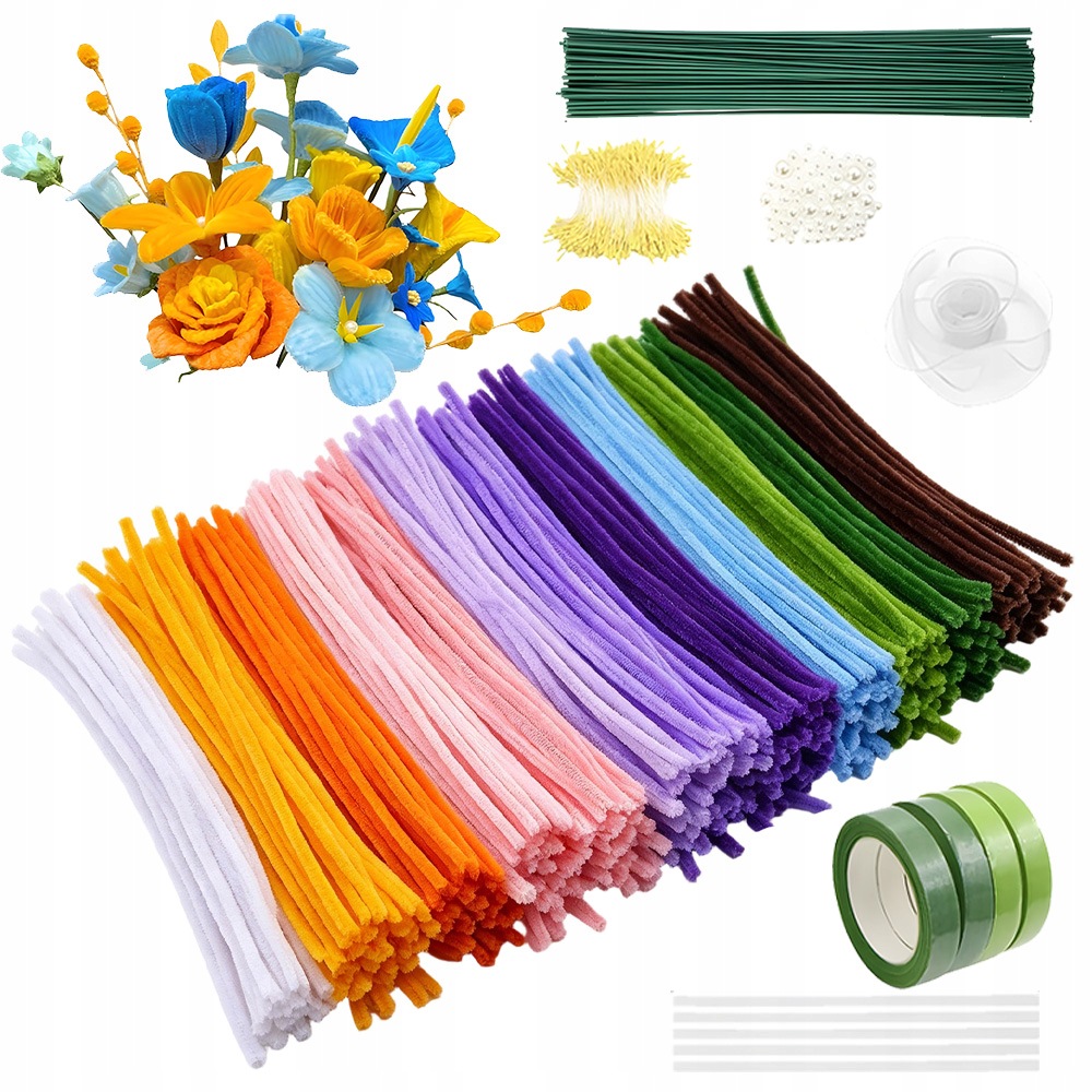 Pipe Cleaner Drátky 800 Kusů 13 Barev Pro Rozvoj Jemné Motoriky