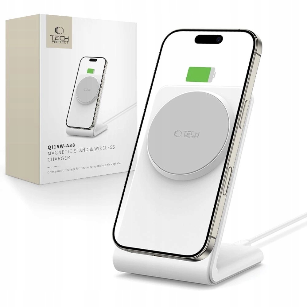 Ładowarka bezprzewodowa Tech-Protect QI15W-A38 MagSafe biała