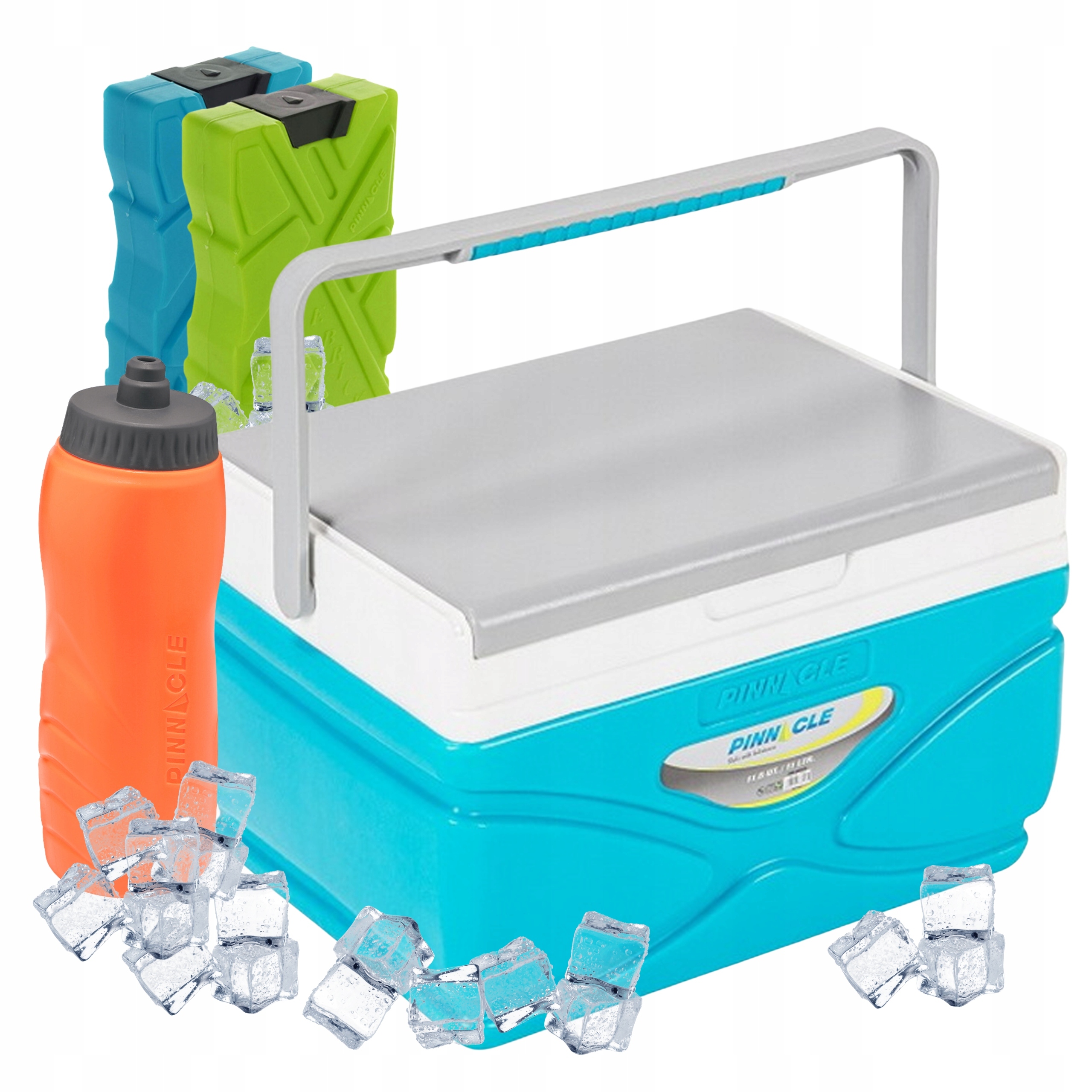 Turistická lednička 11L Pinnacle Tpx 8001 tyrkysová 2 náplně lahev na pití