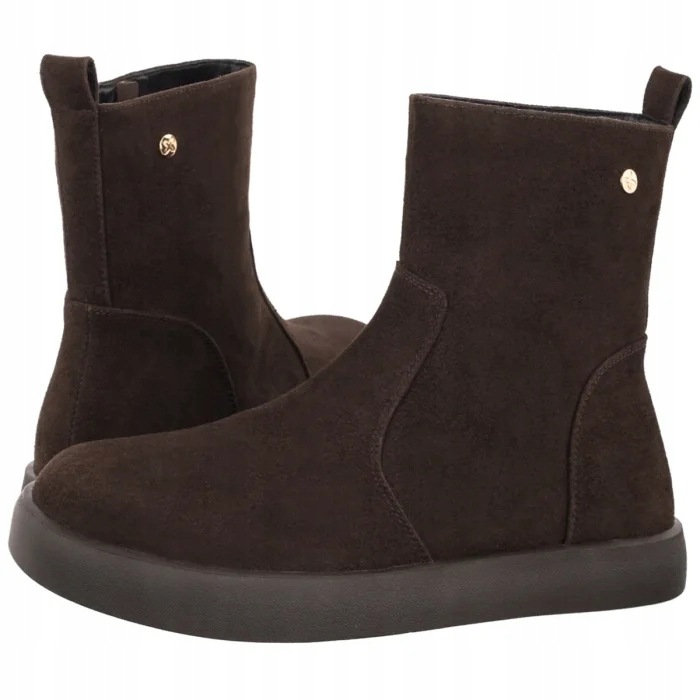 Dámské kožené boty Kotníkové Boty Maciejka Hnědé K7800-02/00-7 Brown