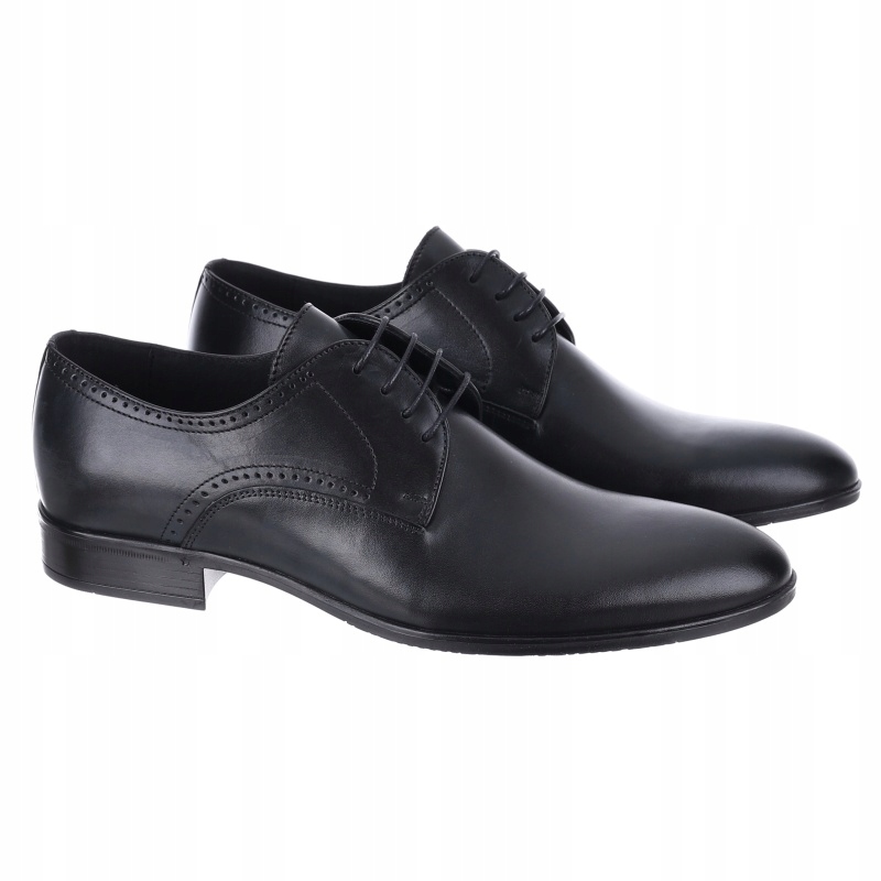 Pánské kožené polobotky elegantní Trio 3279-01-A-01-0 černé Kůže VEL.42