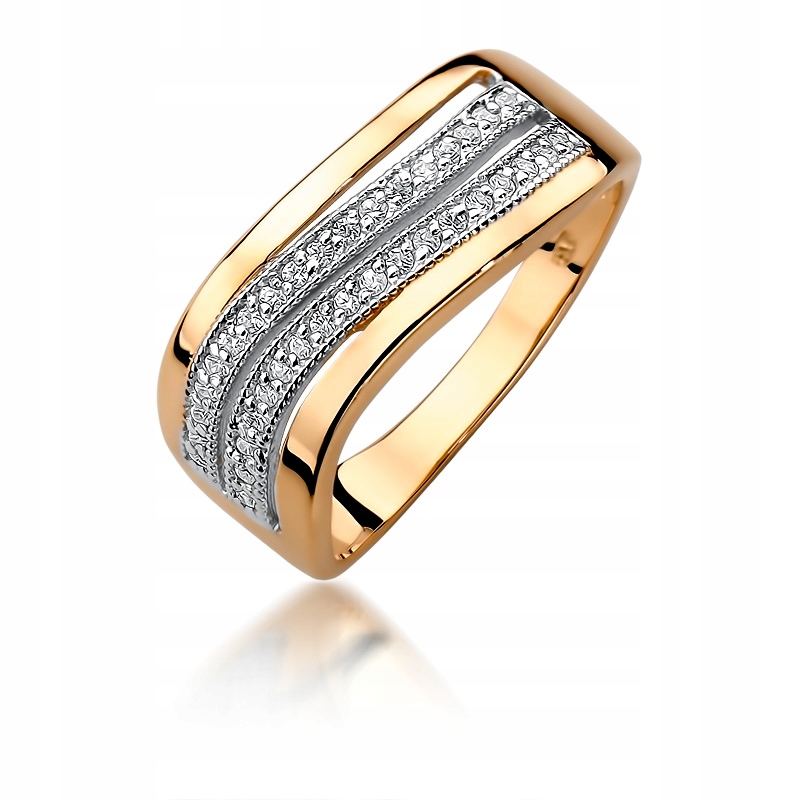 

Różowe Złoto Pierścionek Obrączka Z Brylantam 585