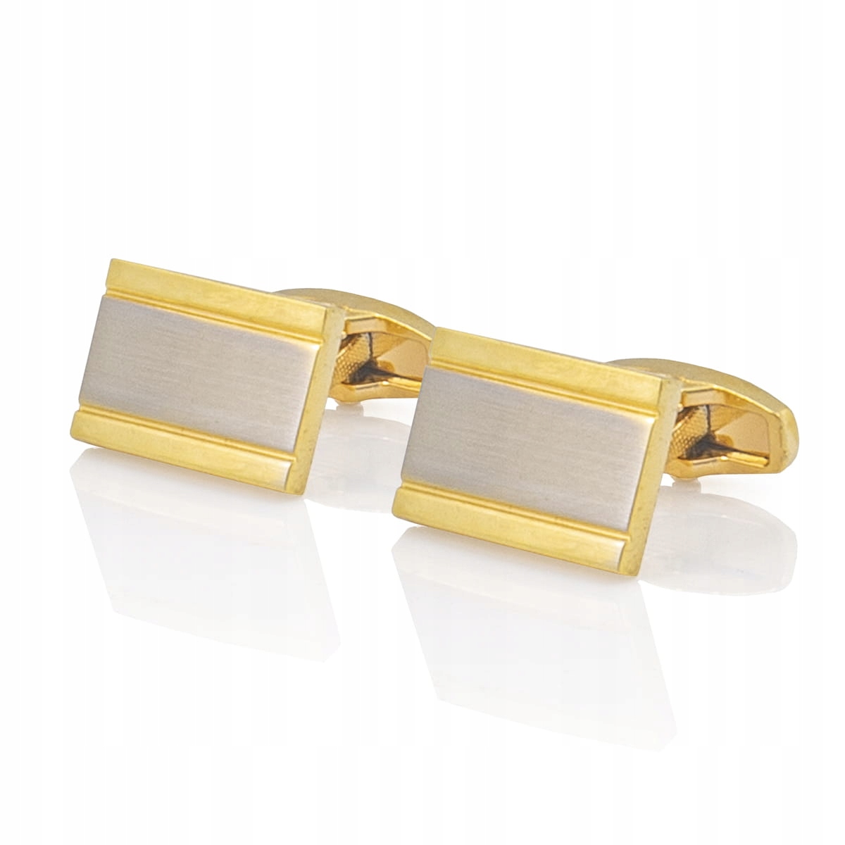 Manžetové knoflíčky obdélníkové barvy zlato-stříb
