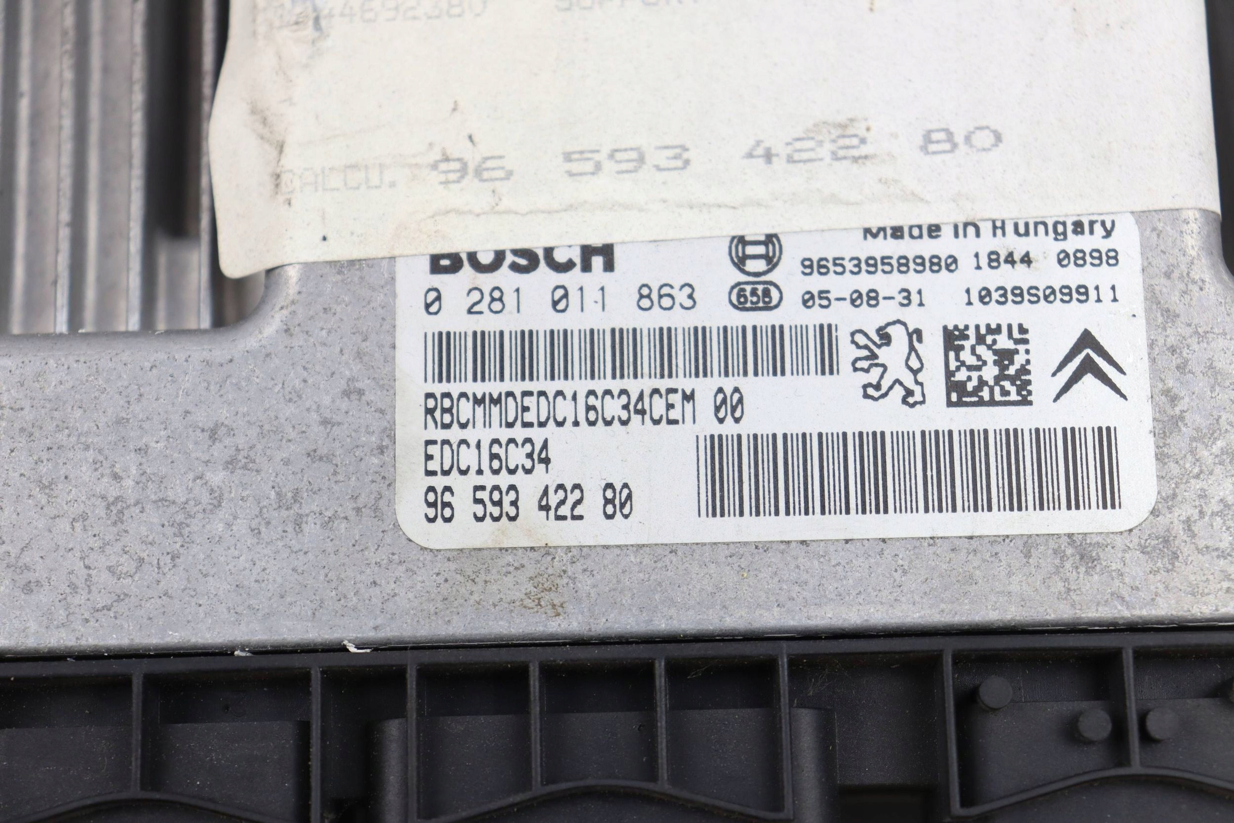 PEUGEOT 307 computer module control unit of the engine 1.6 HDI 9659342280 9653958980