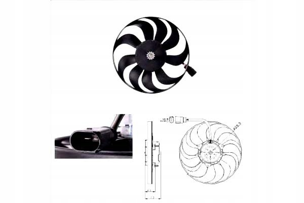 Ventilátor Chladiče Audi A3 Vw Touran 1.6-3.2 02. Asistent řidiče #33