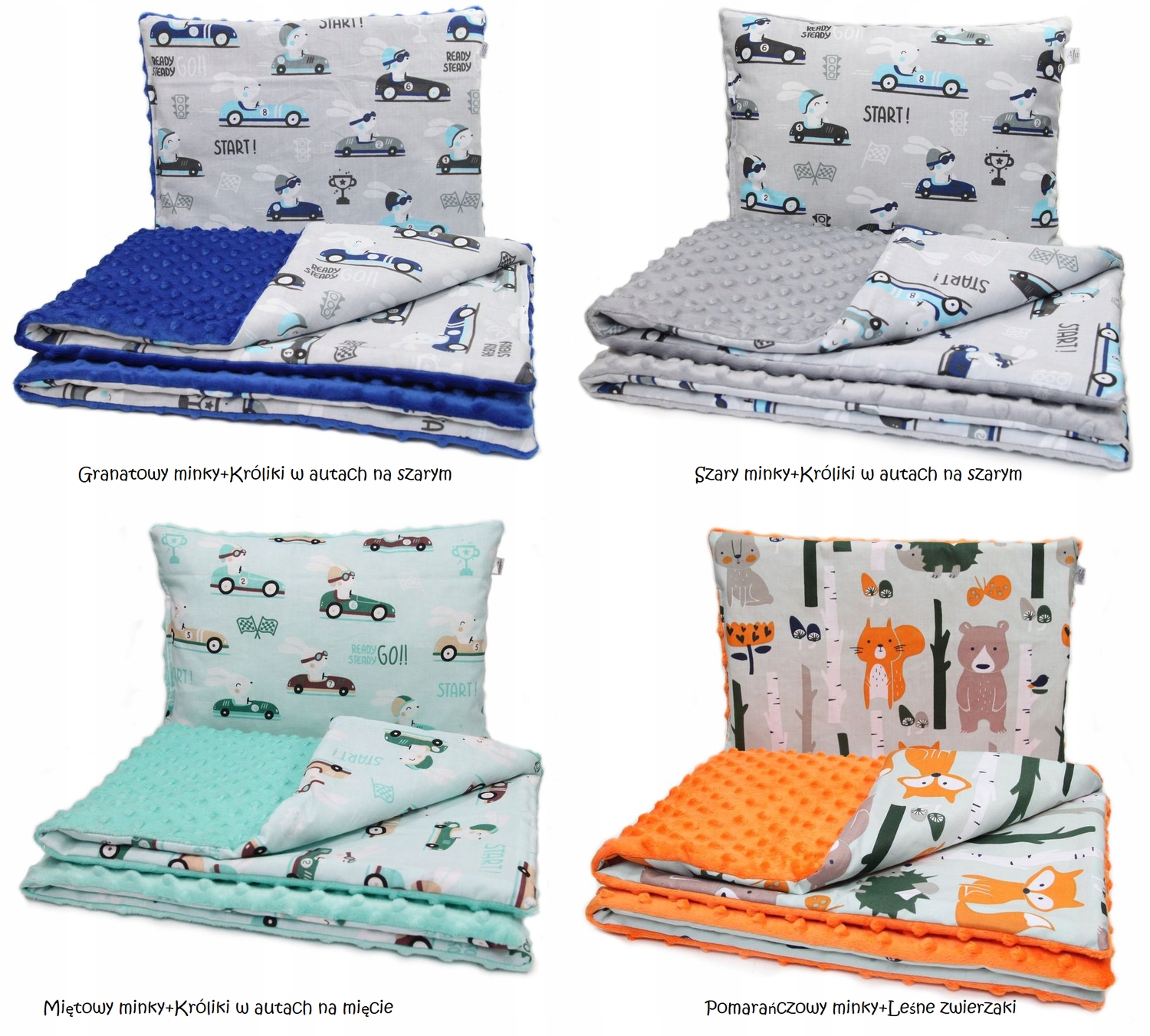 ZESTAW MINKY 2W1 KOCYK PODUSZKA DO WÓZKA NOSIDEŁKA KOŁYSKI GONDOLI Płeć chłopcy