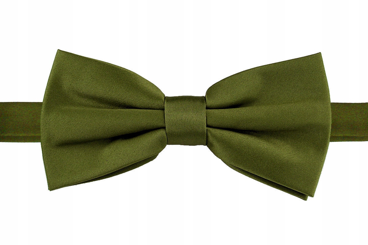 

Mucha Muszka Męska Gładka 12x6cm Zielona Oliwkowa