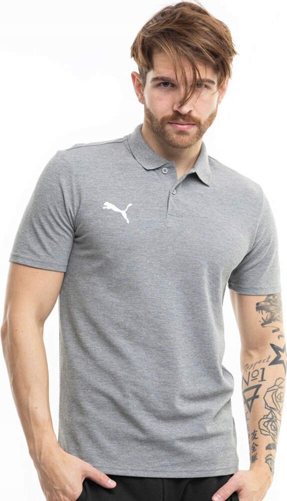 Tričko Pánské Puma Team Goal Casuals Polo Šedé 658605 33 vel. S