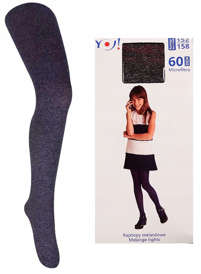 YO! RAJSTOPY MICROFIBRA MELANŻ 60DEN 140/146 X64