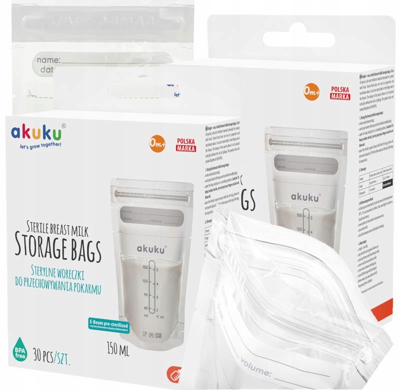 AKUKU WORECZKI PRZECHOWYWANIA MROŻENIA POKARMU 2PAK x60