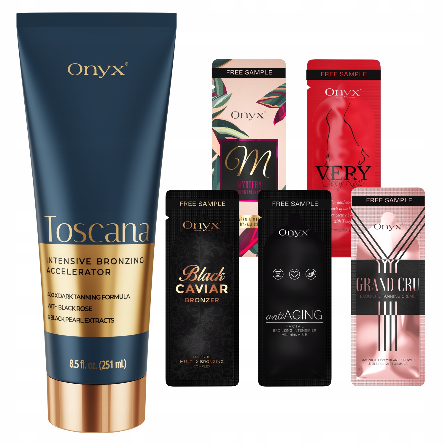 Onyx Toscana posilující bronzující urychlovač opalování vzorky