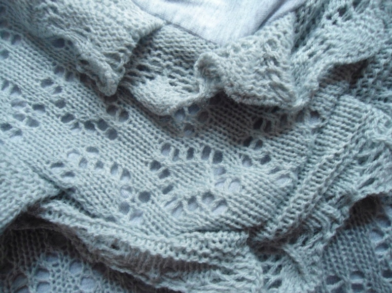 AŻUROWY Kocyk + Poduszka SZARY CHRZEST Do Wózka Marka Artex