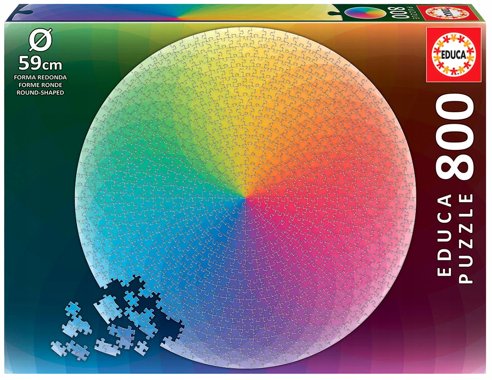 

Educa Puzzle 800 el. Tęcza (okrągłe)