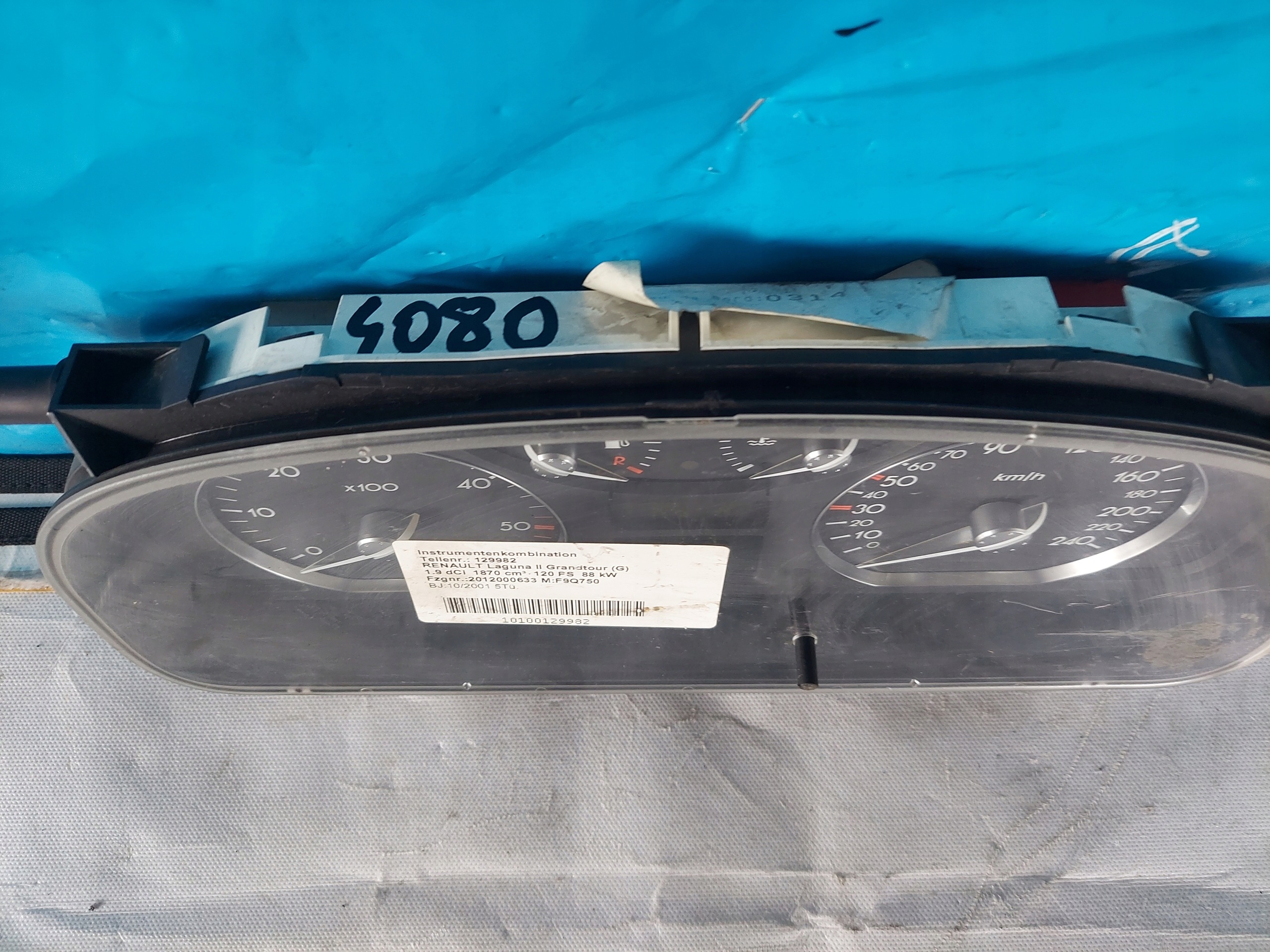 dials clock LAGUNA II 1.9 DCI 8200170314