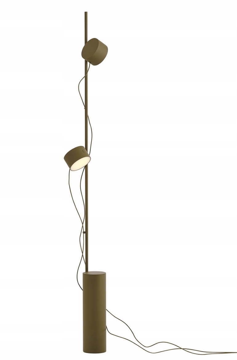 Muuto Post Stojacia lampa Podlahová Hnedozelená