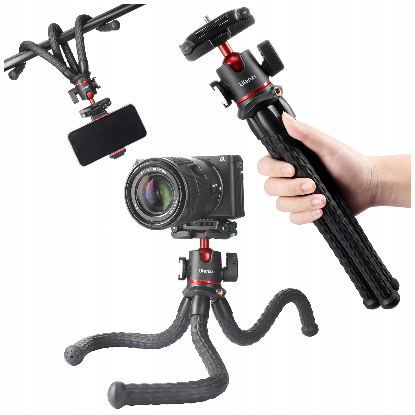 Ulanzi MT-33 Flexibilní stativ 32 cm s kulovou hlavou a držákem na smartphone