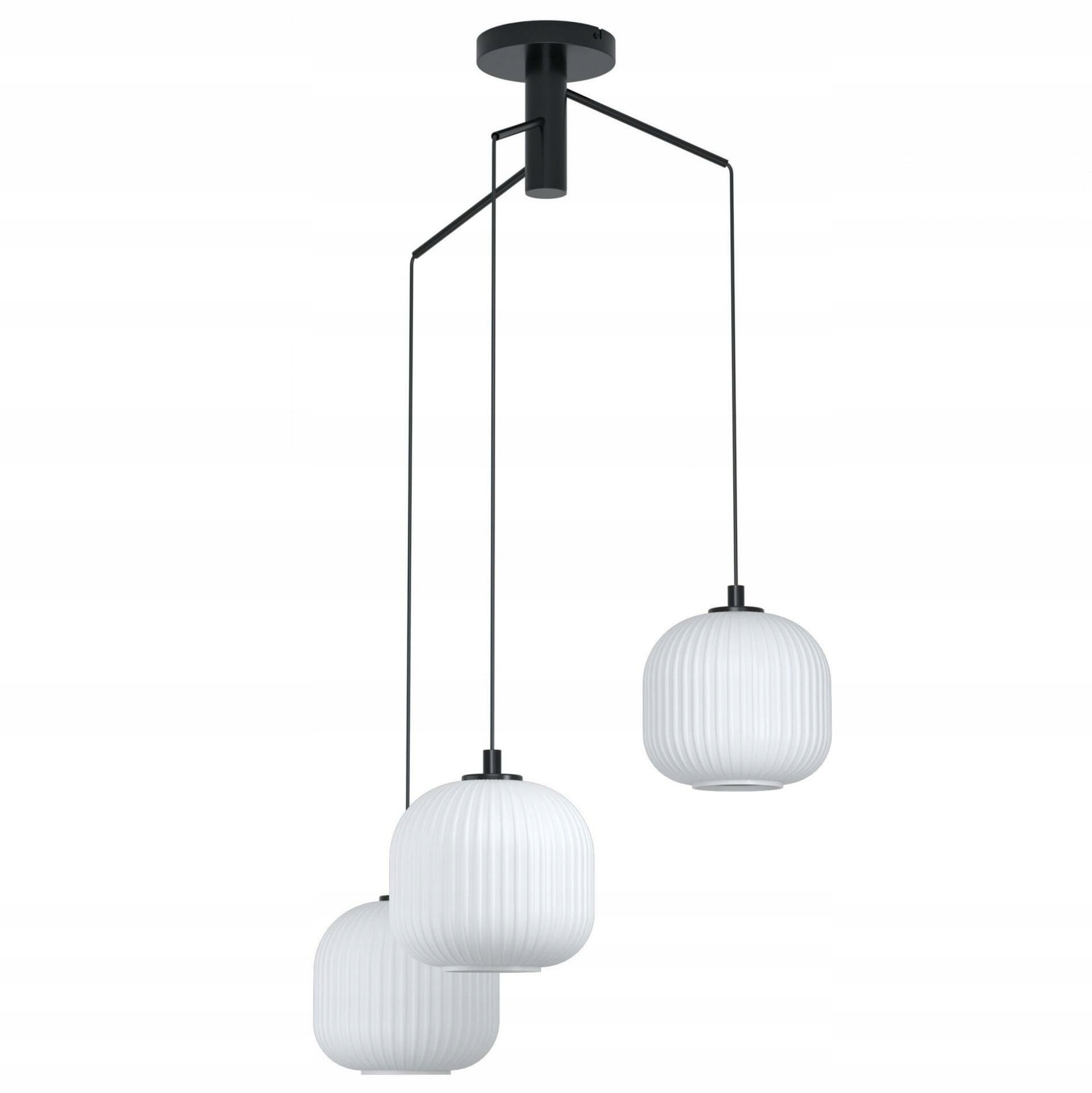 Závesné svietidlo Eglo Mantunalle E27 čierna/sklo 3x120W 99368