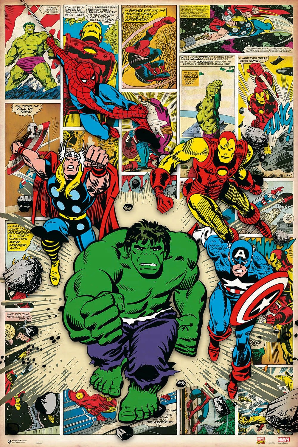 

Marvel Comic Hulk Iron Man Thor Plakat 61x91,5 cm