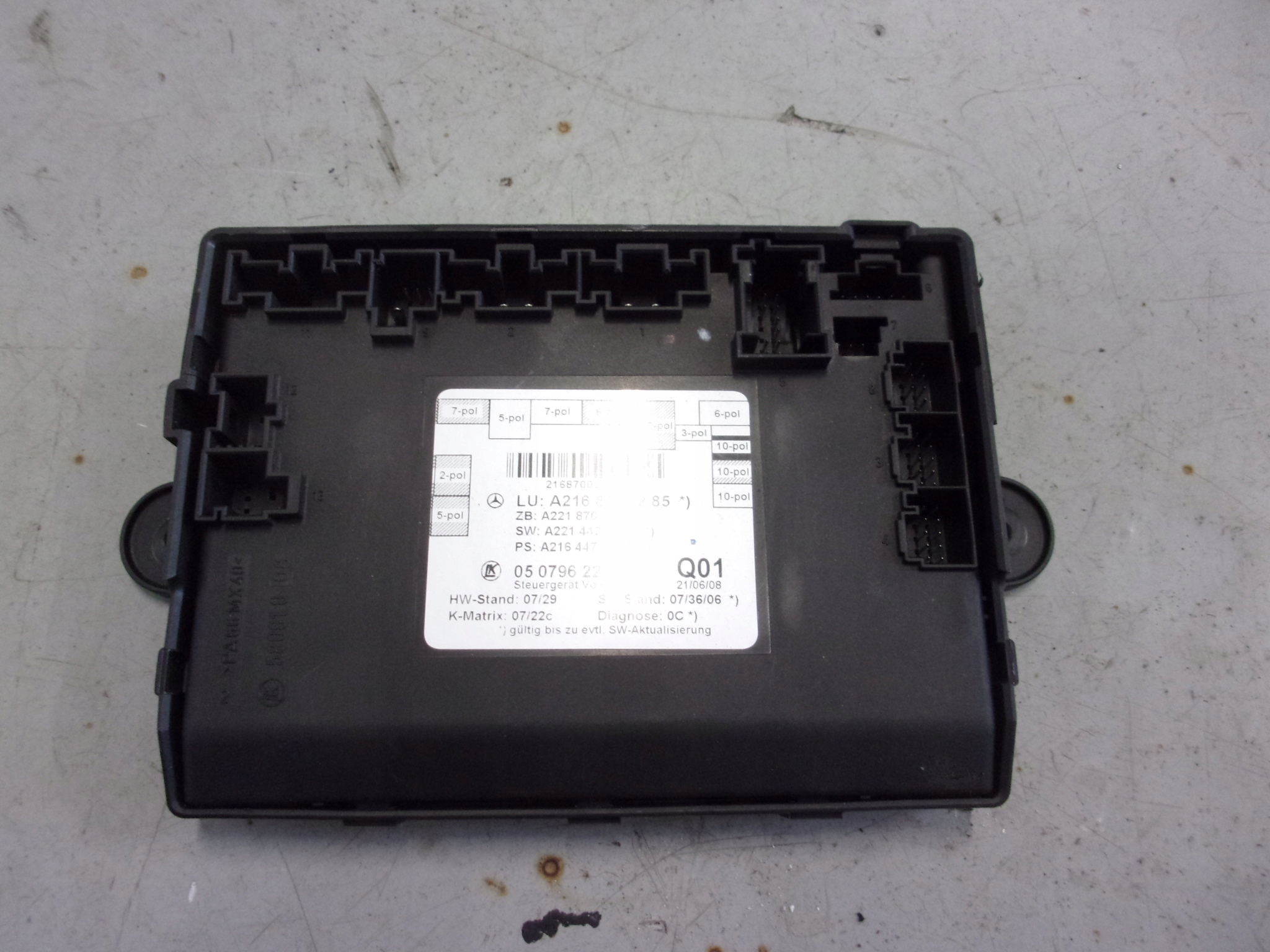 MERCEDES W216 CL216 CL 500 module control unit door A2168700285
