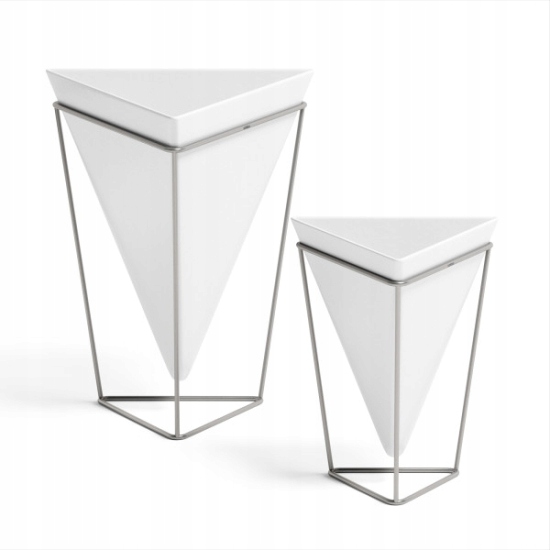 

Dekoracyjna donica Trigg white/nikiel by Umbra