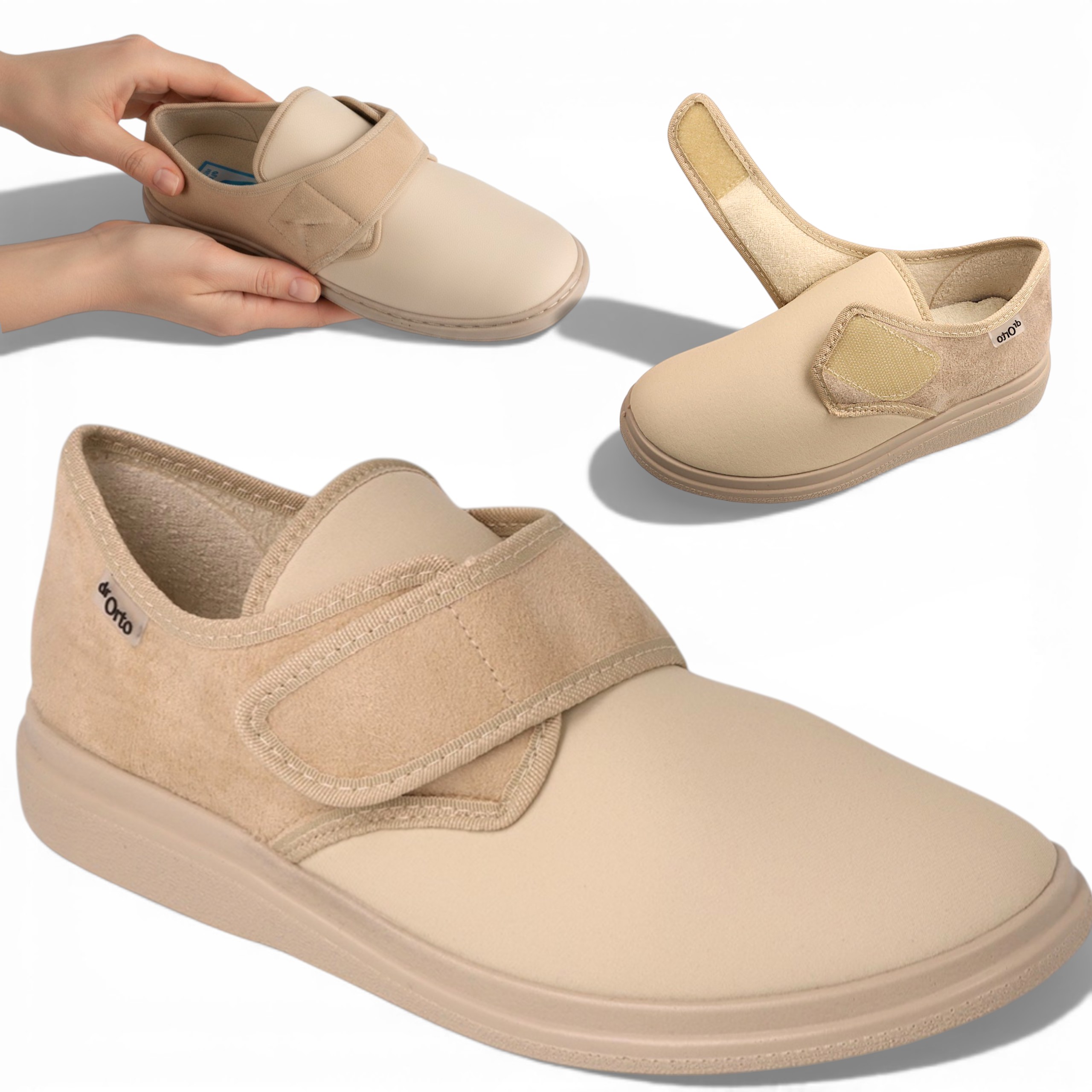 Dr Orto 45 Boty pro Seniora na širokou nohu Obuv na haluksy Suchý Zip Cukrovka