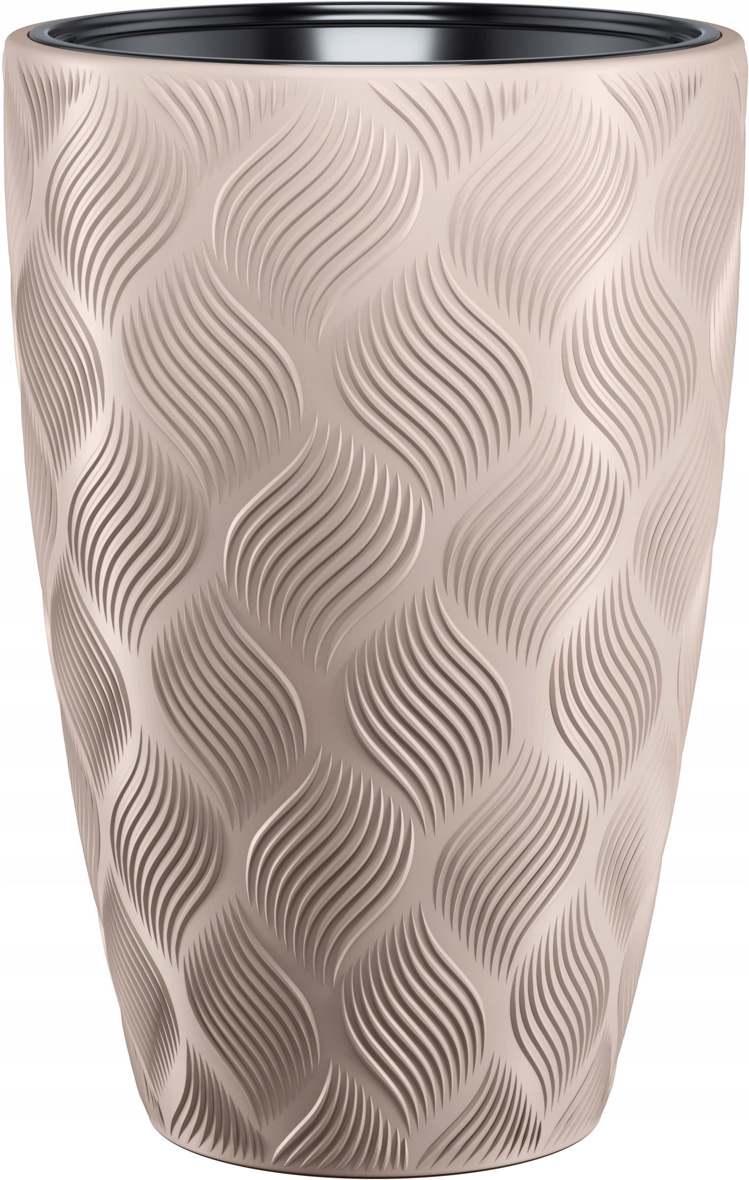 Doniczka Flow Slim 40 h58 + wkład - Taupe Marka Form-Plastic