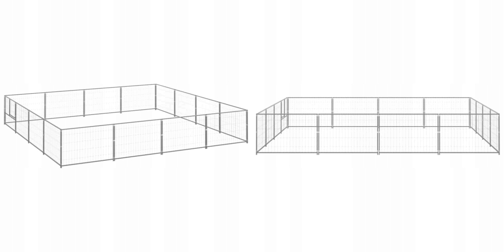 Levně Stříbrná Kotec pro psa, ocelová, 16 m²