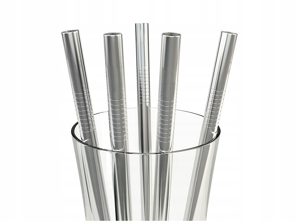 SŁOMKI RURKI WIELORAZOWE METALOWE EKO x10 CZYŚCIK Długość 21.7 cm